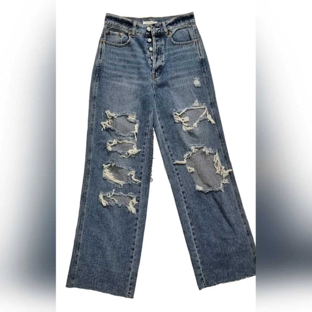 Women's Distressed Blue Jeans